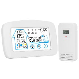 Wireless Weather Station With Clock 196FT Range Indoor Outdoor Thermometer Sensor Temperature and Humidity Monitor Humidity Forecast Battery Powered B