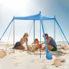 Beach Canopy Tent 10x10ft Sun Shelter Family Beach Tent Outdoor Shade UPF50+ with Sandbag Foldable Poles Carry Bag for Camping Trip Fishing Picnic