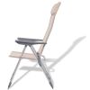 Camping Chairs 4 pcs Cream Aluminum 22"x23.6"x44.1"