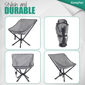 SUNNYFEEL Ultralight Folding Camping Chair, Portable Backpacking Chairs Lightweight, Small Compact Collapsible Camp Chair, Heavy Duty 300 LBS for Outd (Color: Padded Grey)